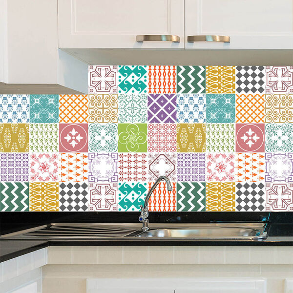 Adesivo De Azulejo - Ladrilho Hidráulico - 15cm X 15cm - 24un