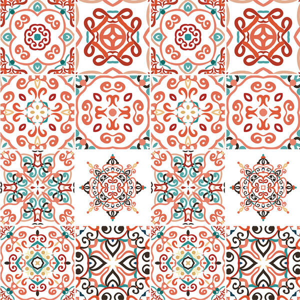 Adesivo De Azulejo - Ladrilho Hidráulico - 20cm X 20cm - 16un