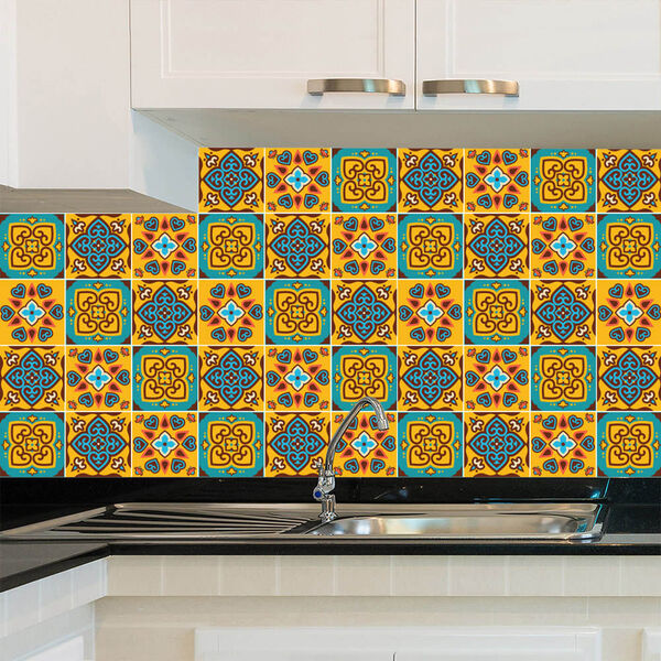 Adesivo De Azulejo - Ladrilho Hidráulico - 20cm X 20cm - 24un