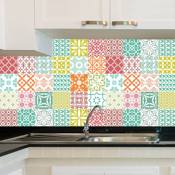 Adesivo De Azulejo - Ladrilho Hidráulico - 20cm X 20cm - 24un