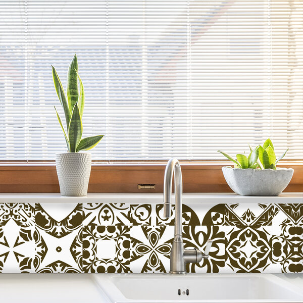 Adesivo de Azulejo Marrom Cappuccino 10x10 cm com 100un