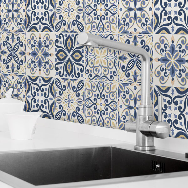 Adesivo de Azulejo para Cozinha Azul Real 15x15 cm 36un