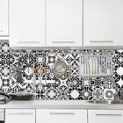 Adesivo de Azulejo Preto e Branco Évora 15x15 cm 36un