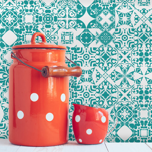 Adesivo de Azulejo Turquesa Caribe 15x15 cm com 18un