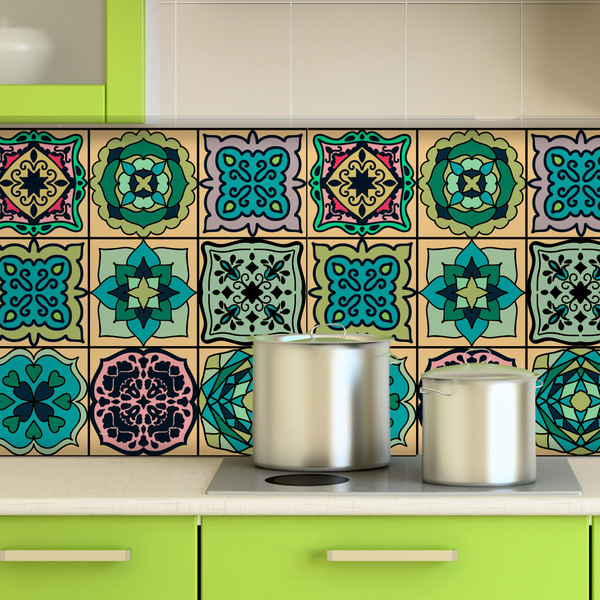 Adesivo de Azulejo Verde Cantanhede 15x15 cm com 36 un