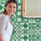 Adesivo de Azulejo Verde Capim Limão 20x20 cm com 24un