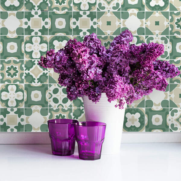 Adesivo de Azulejo Verde Vila do Conde 20x20 cm com 24un