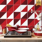 Adesivo De Azulejo Vermelho Geometrico
