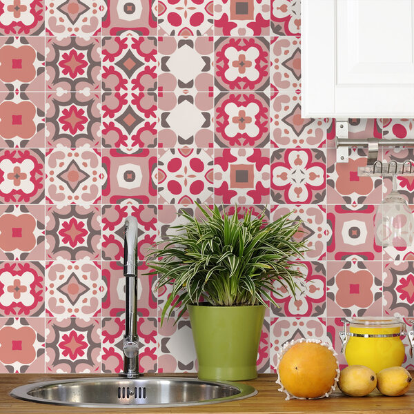 Adesivo de Azulejo Vila Rosa 20x20 cm com 12un