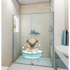 Adesivo De Box Cachorro No Banho Medida:40 X 40 Cm