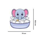 Adesivo De Box Elefante No Banho 70 X 70 Cm