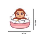 Adesivo De Box Macaquinho  No Banho Medida:60 X 60 Cm