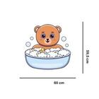 Adesivo De Box Urso No Banho Medida:60 X 60 Cm
