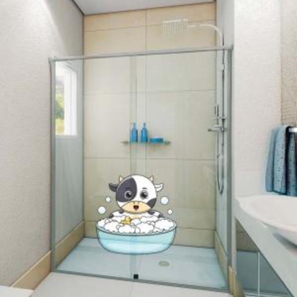 Adesivo De Box Vaquinha No Banho *atenção As Medidas* Medida: