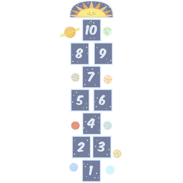 Adesivo De Chão Lúdico Infantil Amarelinha Planetas Universo