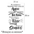 Adesivo De Cozinha Frase A Cozinha É Pequena *atenção As Medi