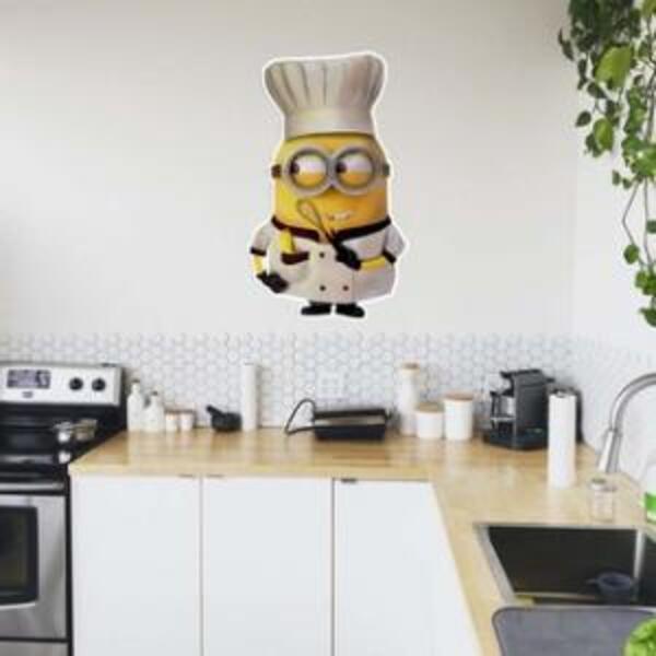 Adesivo De Cozinha Minions Cozinheiro Medidas:18 X 30 Cm