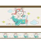 Adesivo De Faixa Ursinho Avião Marrom