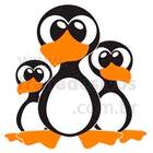 Adesivo De Geladeira 3 Pinguins Irmãos-m 37x38cm