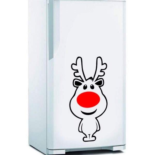 Adesivo De Geladeira Alce De Natal-p 30x60cm