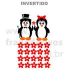 Adesivo De Geladeira Casal De Pinguim De Cartola-m 48x100cm