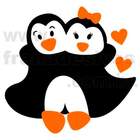 Adesivo De Geladeira Casal De Pinguim-m 42x37cm