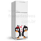 Adesivo De Geladeira Casal De Pinguins Romantico-m 50x50cm