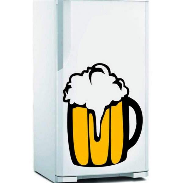 Adesivo De Geladeira Copo De Cerveja-p 25x30cm