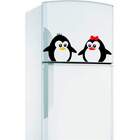 Adesivo De Geladeira Família De Pinguinsflores-p 46x39cm
