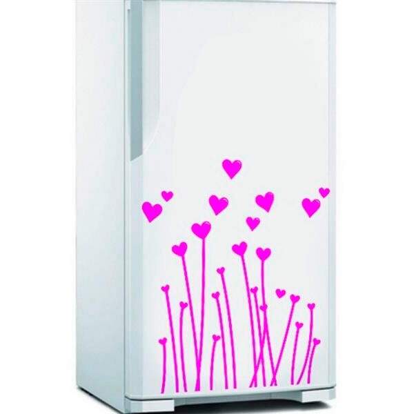 Adesivo De Geladeira Flores Corações-g 50x70cm