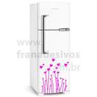 Adesivo De Geladeira Flores Corações-m 37x50cm