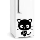 Adesivo De Geladeira Gatinho Preto-g 60x60cm