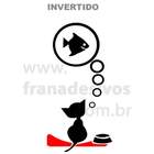 Adesivo De Geladeira Gato Pensando Em Peixe-m 37x70cm