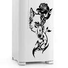 Adesivo De Geladeira Lobo E Rosa-p 25x50cm