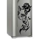 Adesivo De Geladeira Lobo E Rosa-p 25x50cm