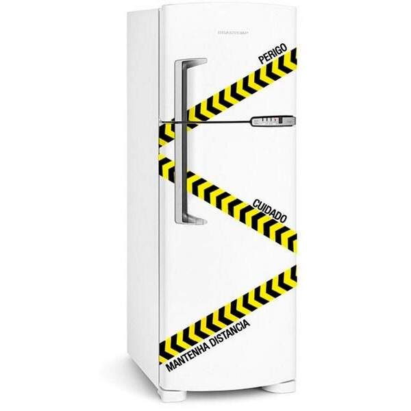 Adesivo De Geladeira Mantenha Distância-m 60x36cm