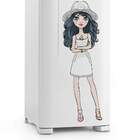 Adesivo De Geladeira Menina Chapéu-p 25x76cm