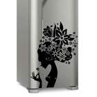 Adesivo De Geladeira Mulher Cabelo De Flores-p 40x50cm