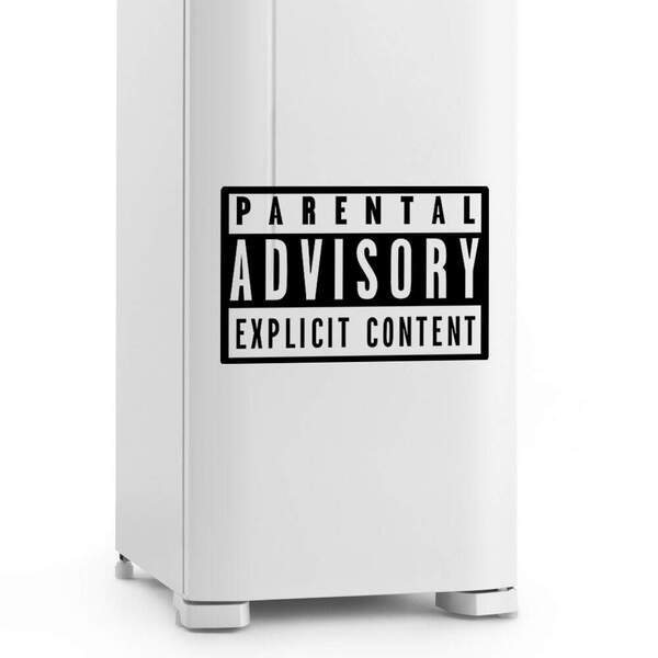 Adesivo De Geladeira Parental Advisory Explict -m 75x50cm
