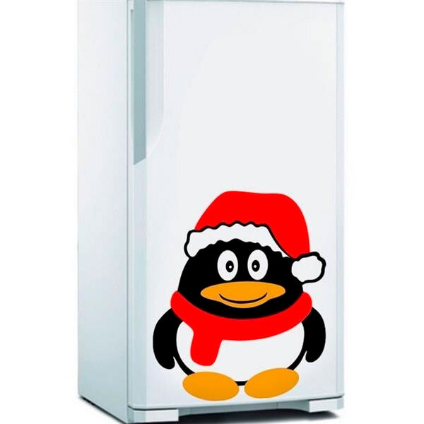 Adesivo De Geladeira Pinguim De Natal-g 50x60cm