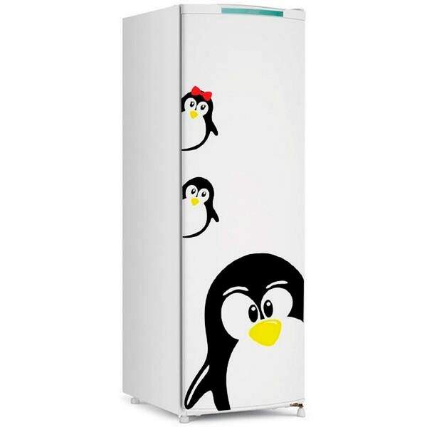 Adesivo De Geladeira Pinguim Dois Filhotes-g 60x75cm