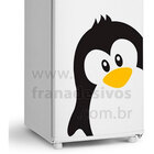 Adesivo De Geladeira Pinguim Moicano E Filhotinha-g 58x87cm