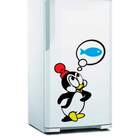 Adesivo De Geladeira Pinguim Pensando Em Peixe-p 25x36cm