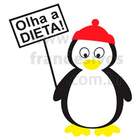 Adesivo De Geladeira Pinguim Placa Olha A Dieta-m 40x40cm