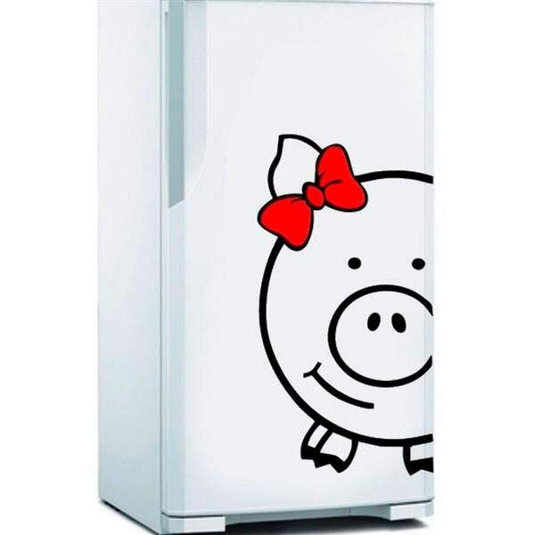 Adesivo De Geladeira Porquinho-m 37x73cm