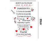 Adesivo De Geladeira Receita Da Felicidade - *atenção As Medi