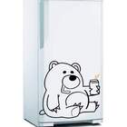 Adesivo De Geladeira Ursinho Tomando Cerveja-m 40x42cm