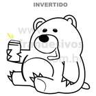 Adesivo De Geladeira Ursinho Tomando Cerveja-m 40x42cm