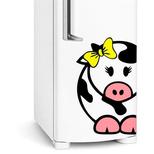 Adesivo De Geladeira Vaca Lacinho-p 25x40cm