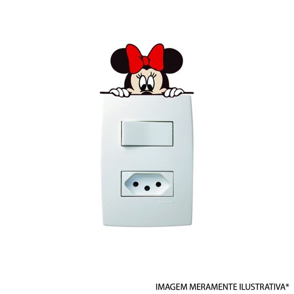 Adesivo De Interruptor Minnie Mod03 Medida:8 X 4 Cm